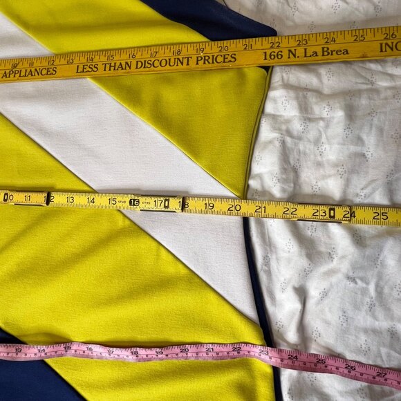 Ann Taylor Sleeveless Color block Sheath Dress Size 18 Blue Yellow White Career - Picture 13 of 14